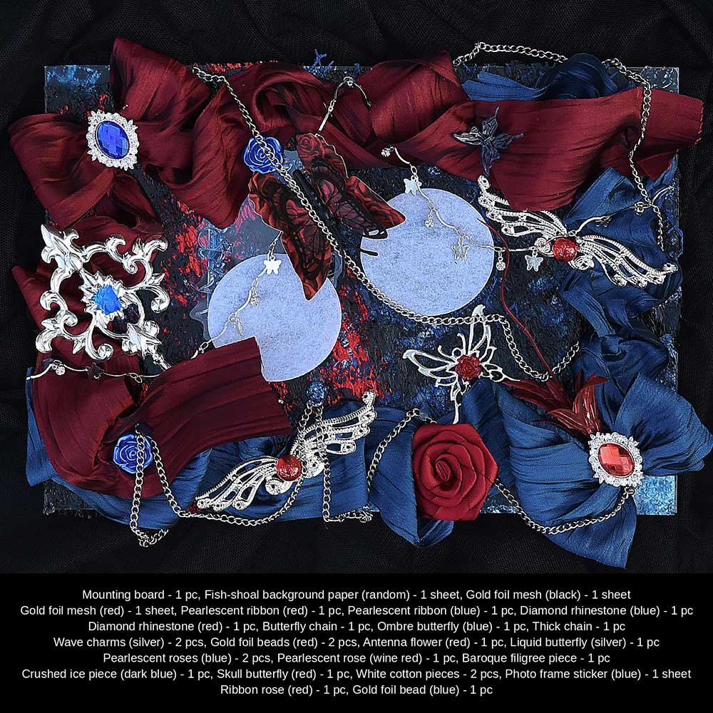 Gothic Red Blue Ita Bag Insert Multiple Styles