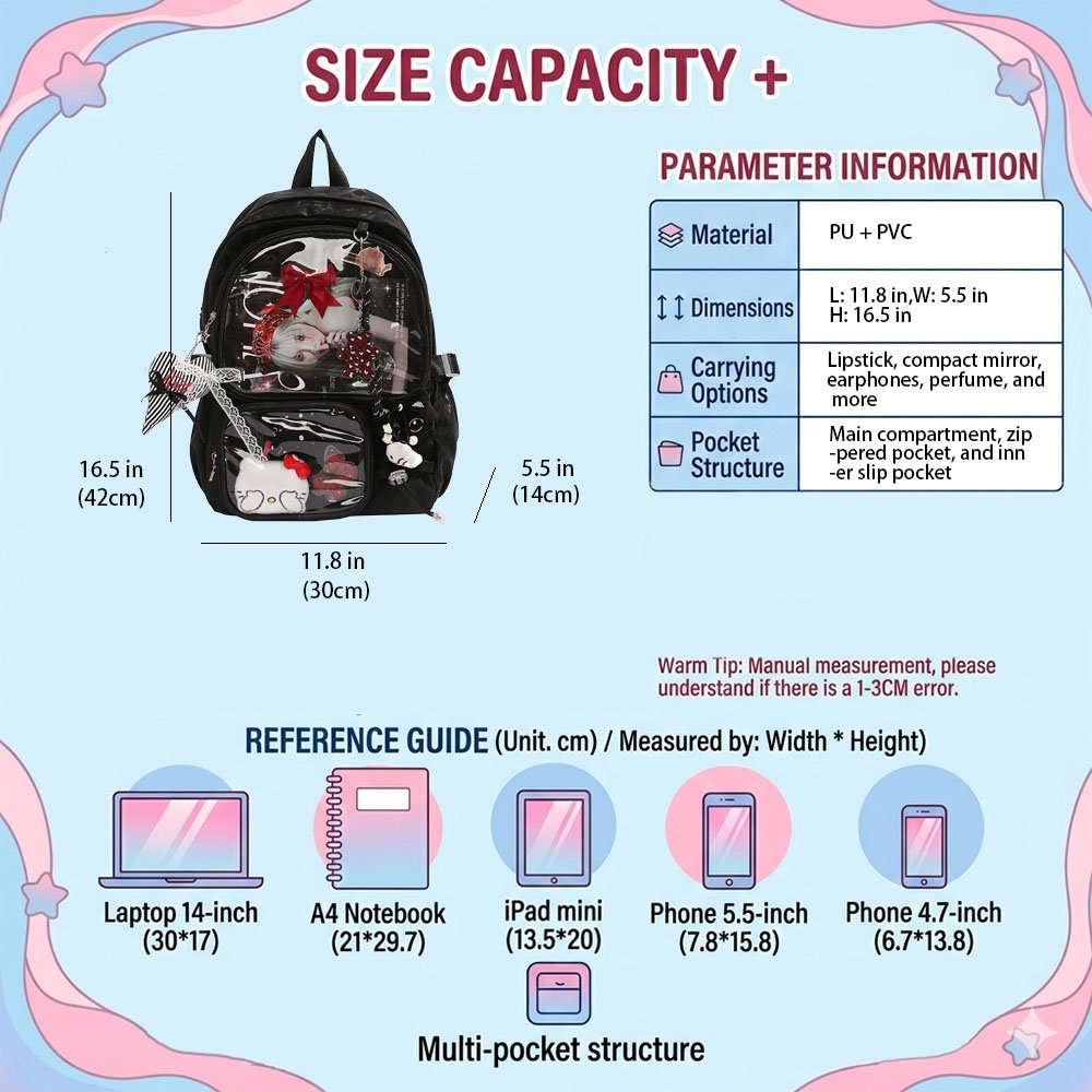 Ita Bag Backpack Large PU Double Window