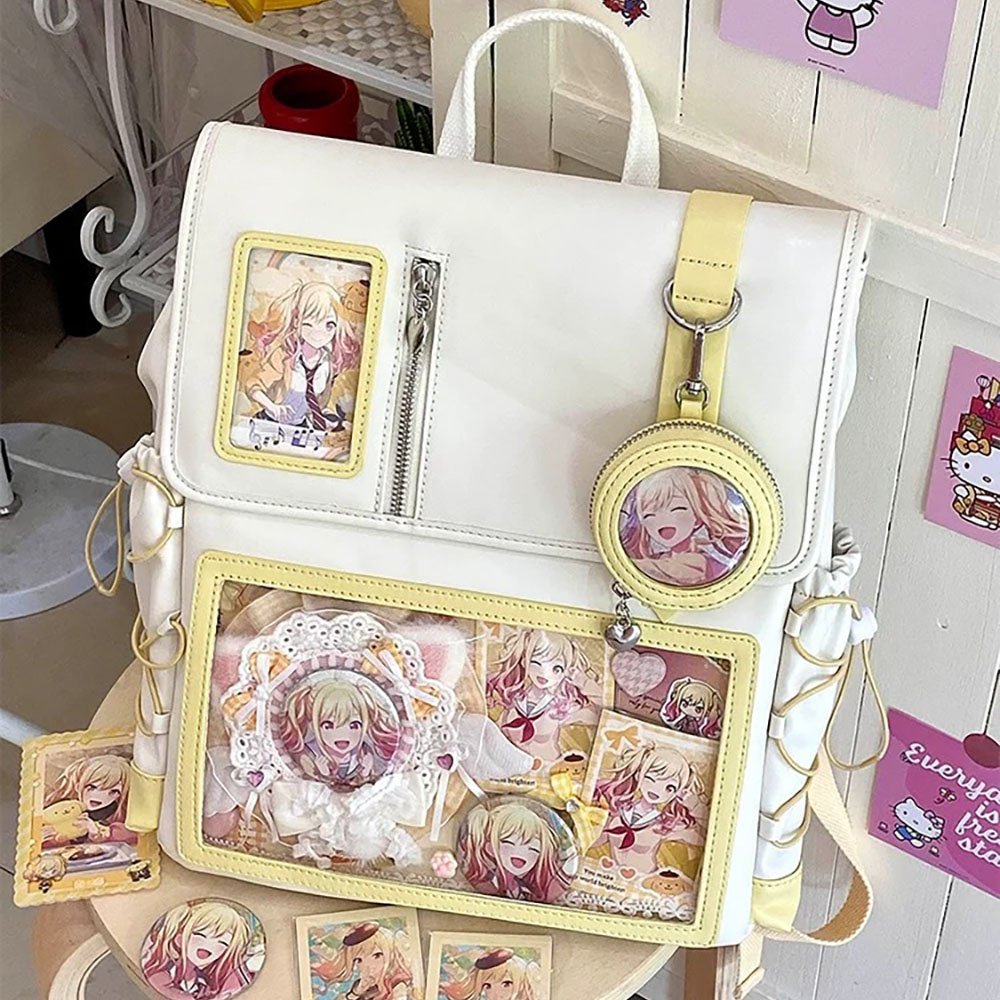 Ita Bag Backpack PU Leather Card Window Pin