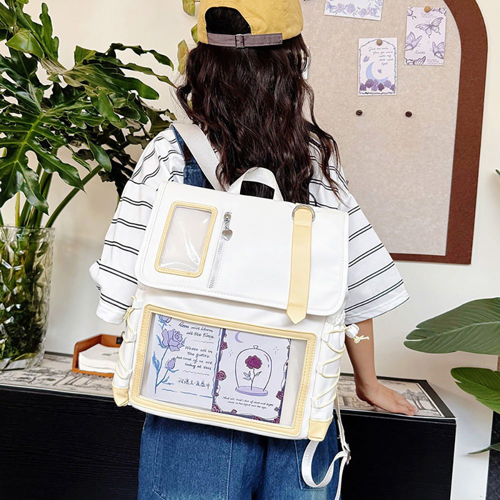 Ita Bag Backpack PU Leather Card Window Pin