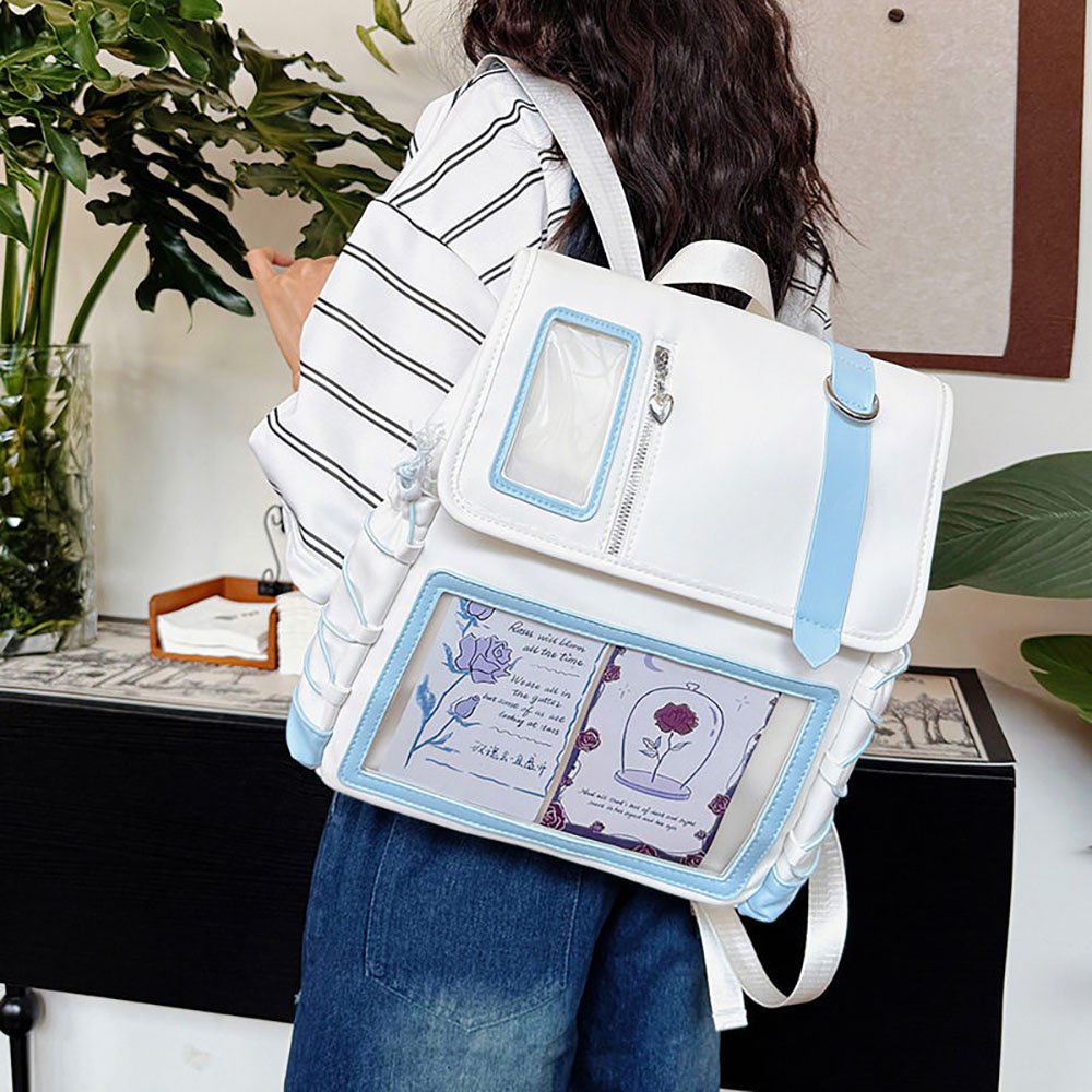 Ita Bag Backpack PU Leather Card Window Pin