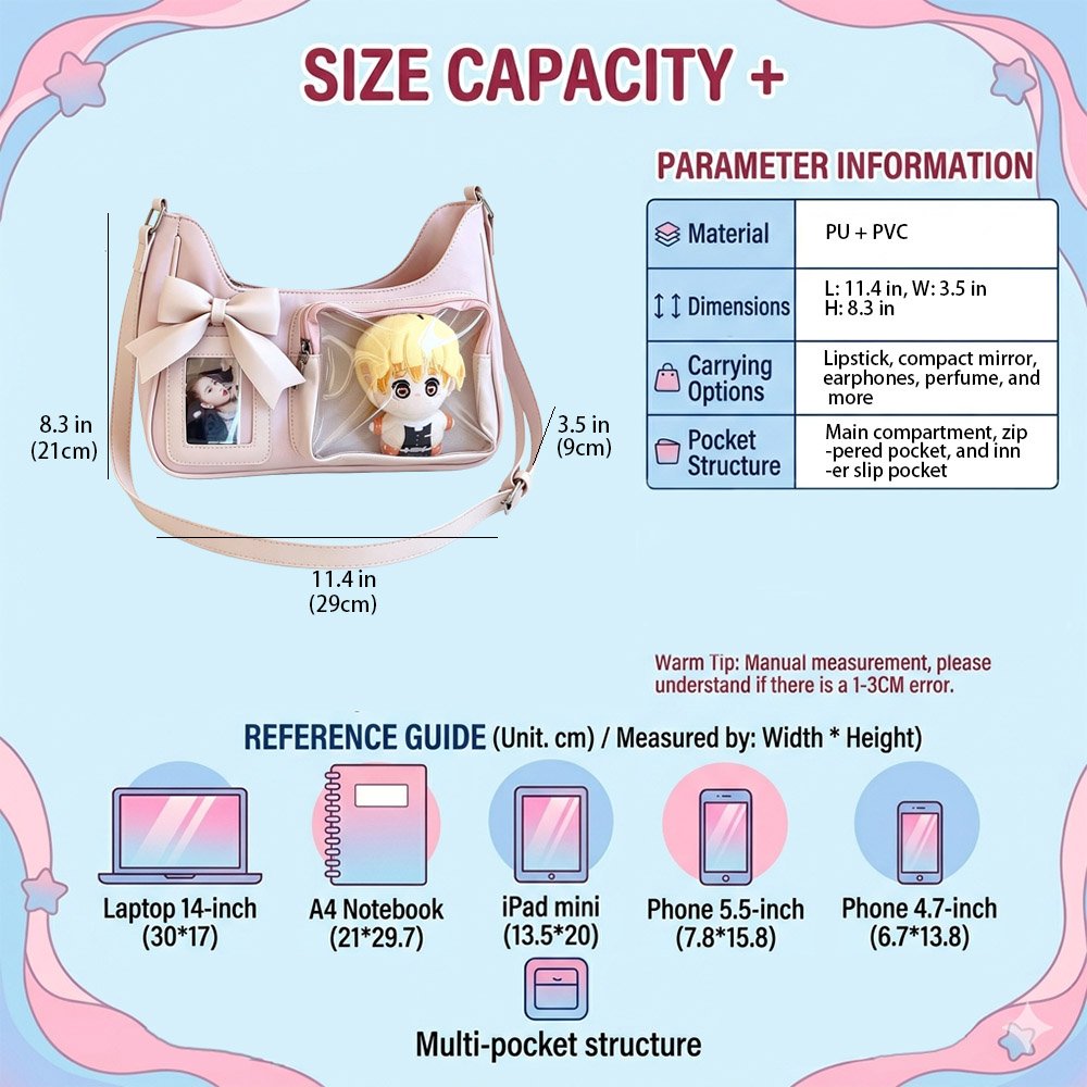 Ita Bag Crossbody Cute Bow Dual Window Bag