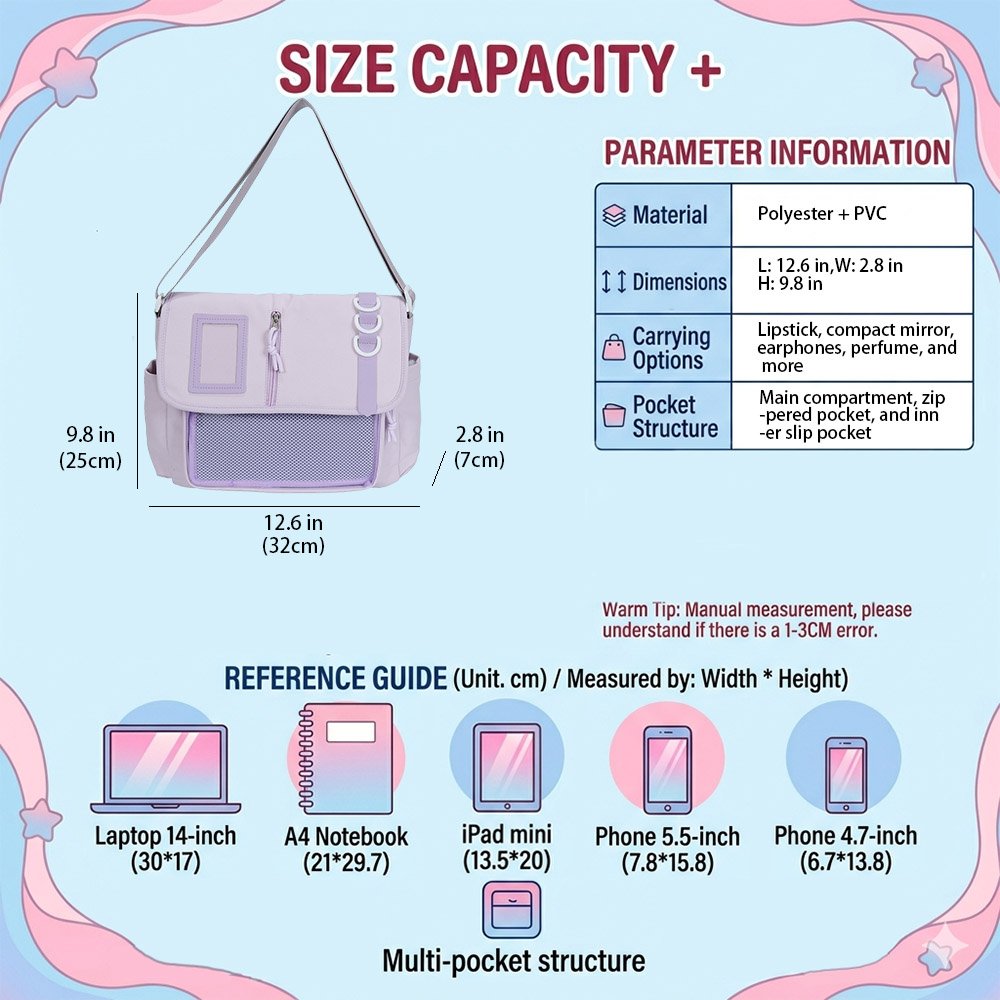 Ita Bag Crossbody Dual Window Messenger