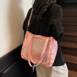 Pink Ita Bag Large Capacity Ribbon Tote Bag