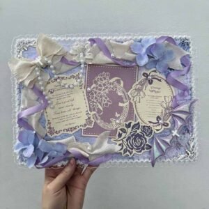 Purple Floral Lace Ita Bag Insert with Multiple Styles