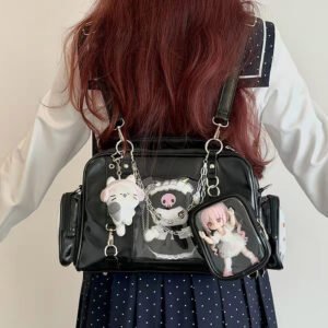 Black Ita Bag 2-Window Multi-Way Tote Bag