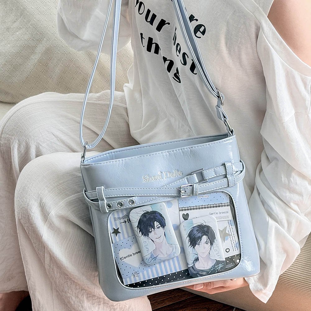 Black Ita Bag Large Clear Window Pin Insert