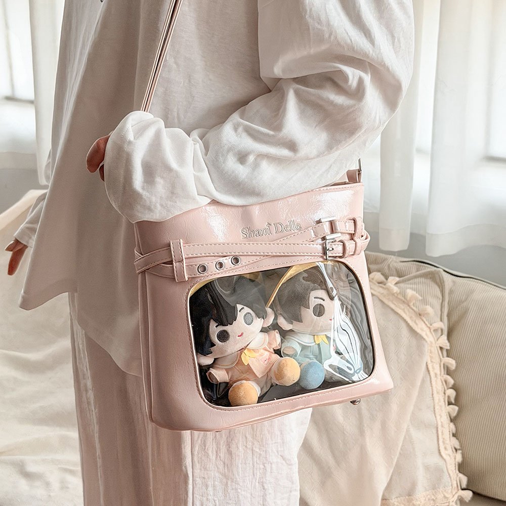 Black Ita Bag Large Clear Window Pin Insert