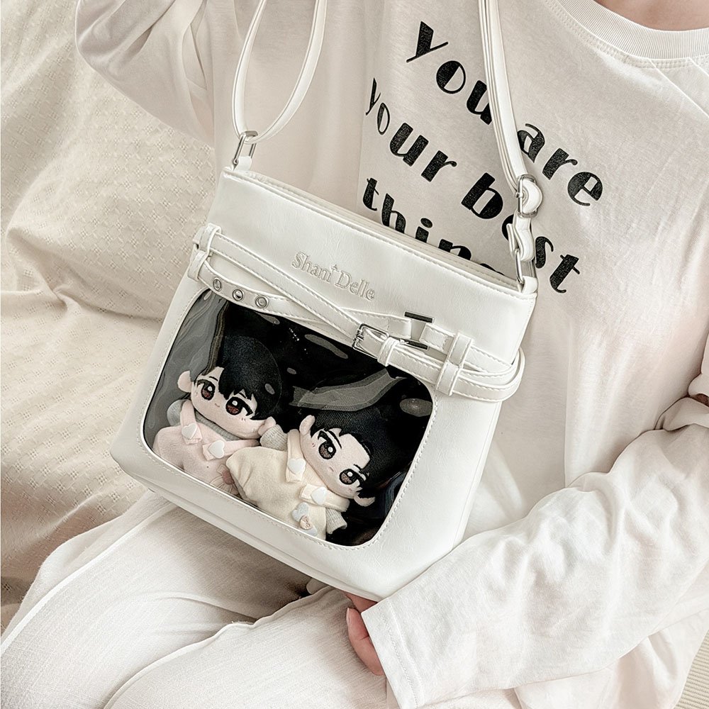 Black Ita Bag Large Clear Window Pin Insert