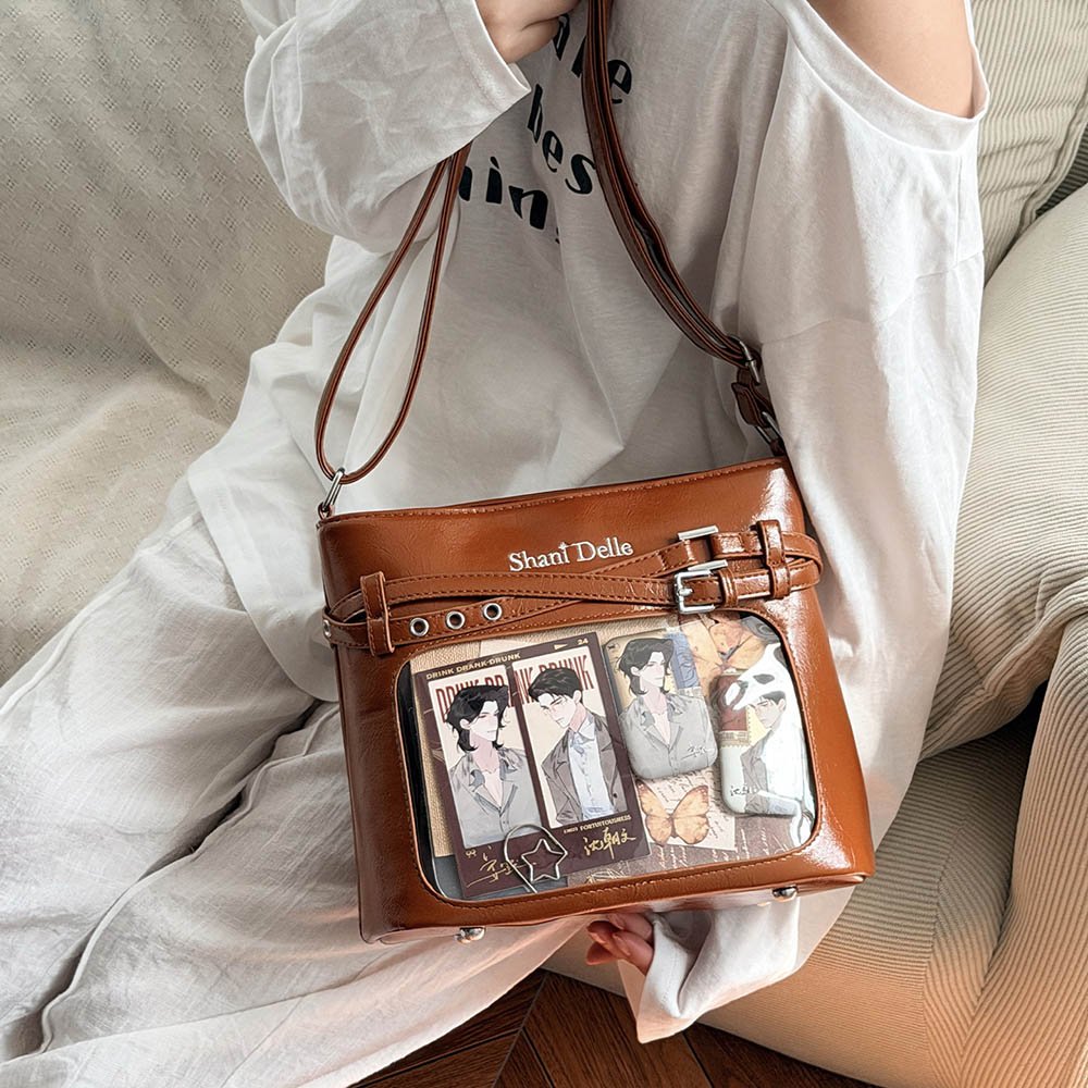 Black Ita Bag Large Clear Window Pin Insert