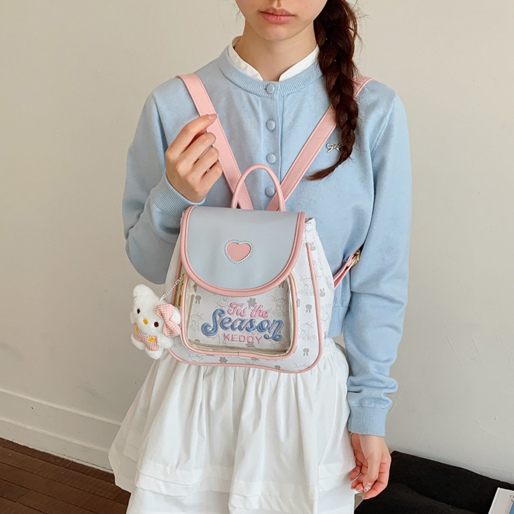 Ita Bag Backpack Cute Heart Embroidered Window