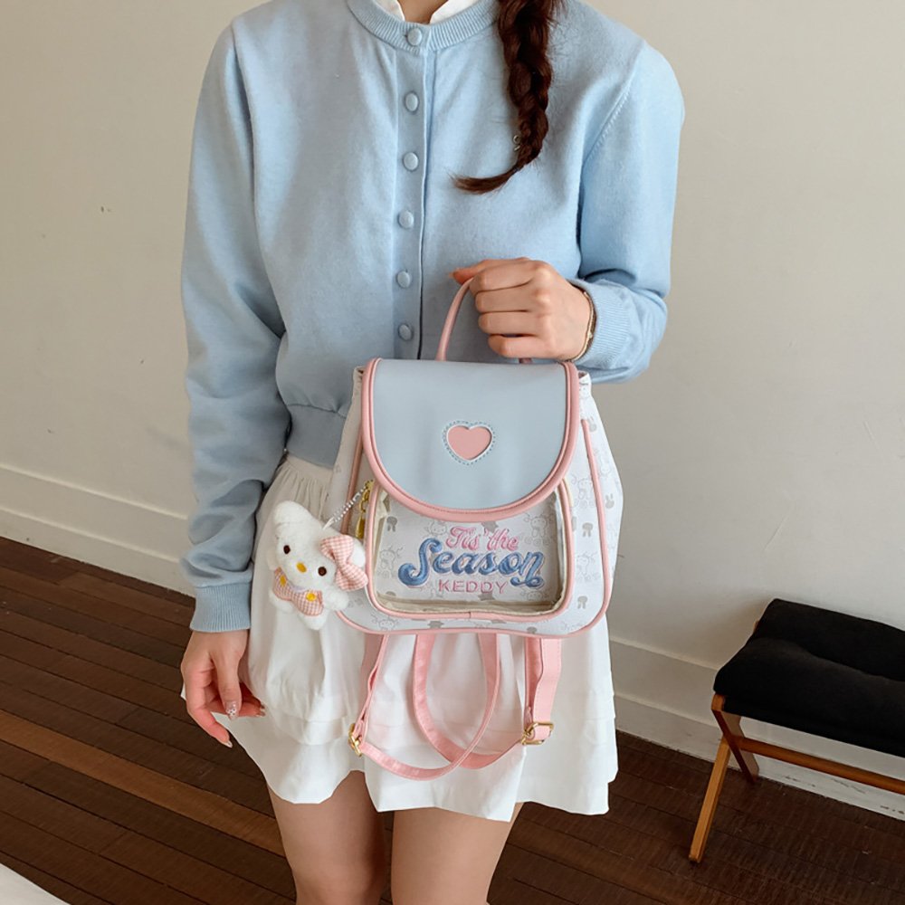 Ita Bag Backpack Cute Heart Embroidered Window