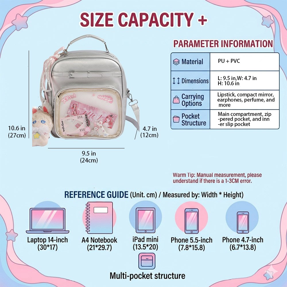 Ita Bag Backpack Multi-Way Wide Strap Purse