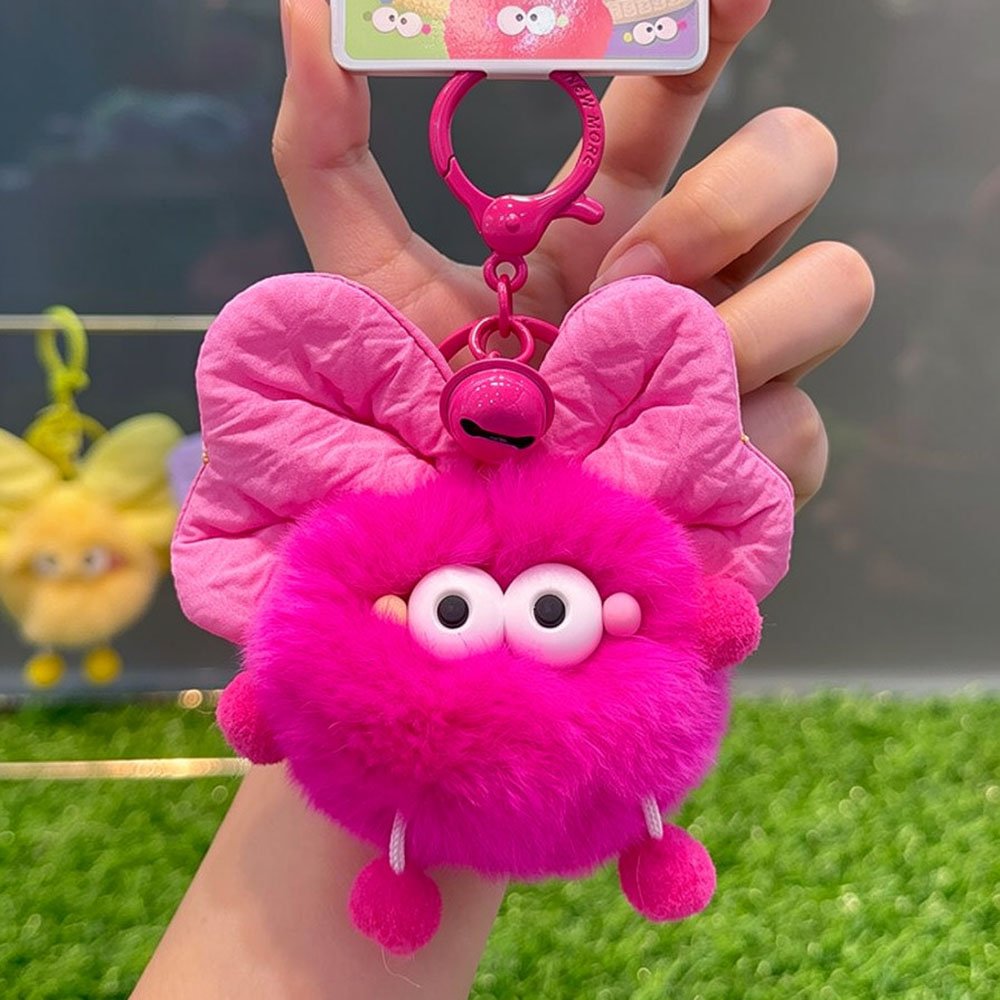 Pink Bow Fuzzy Ball Ita Bag Charms