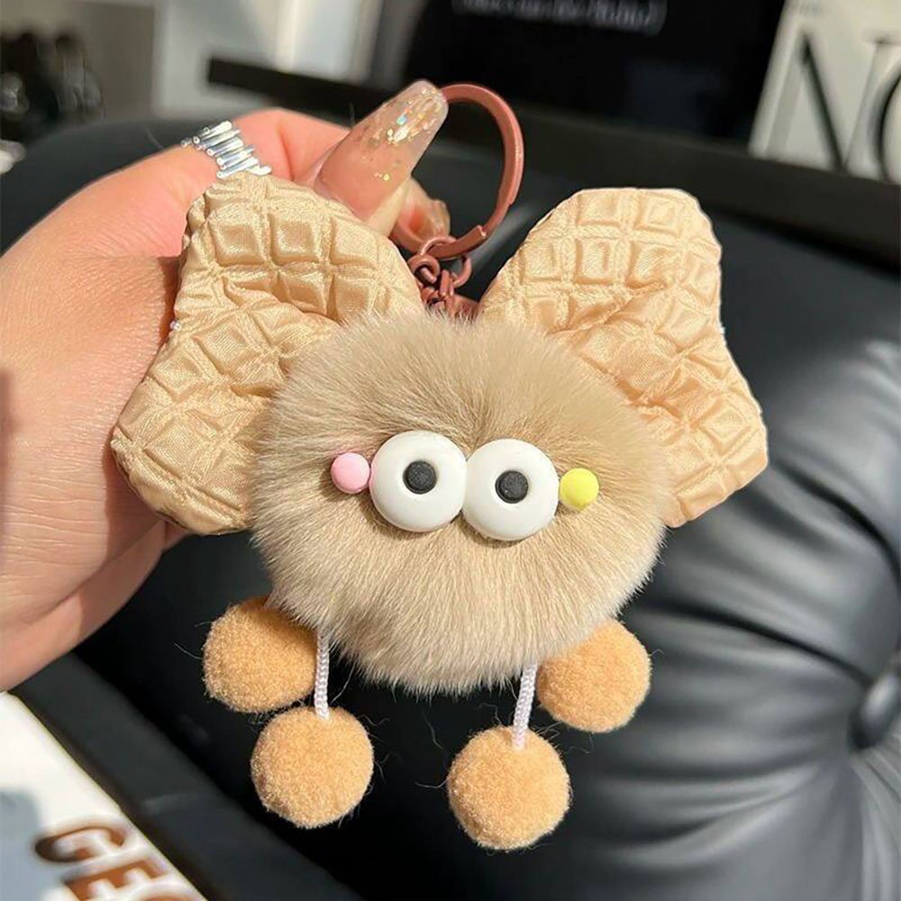 Pink Bow Fuzzy Ball Ita Bag Charms - Image 2
