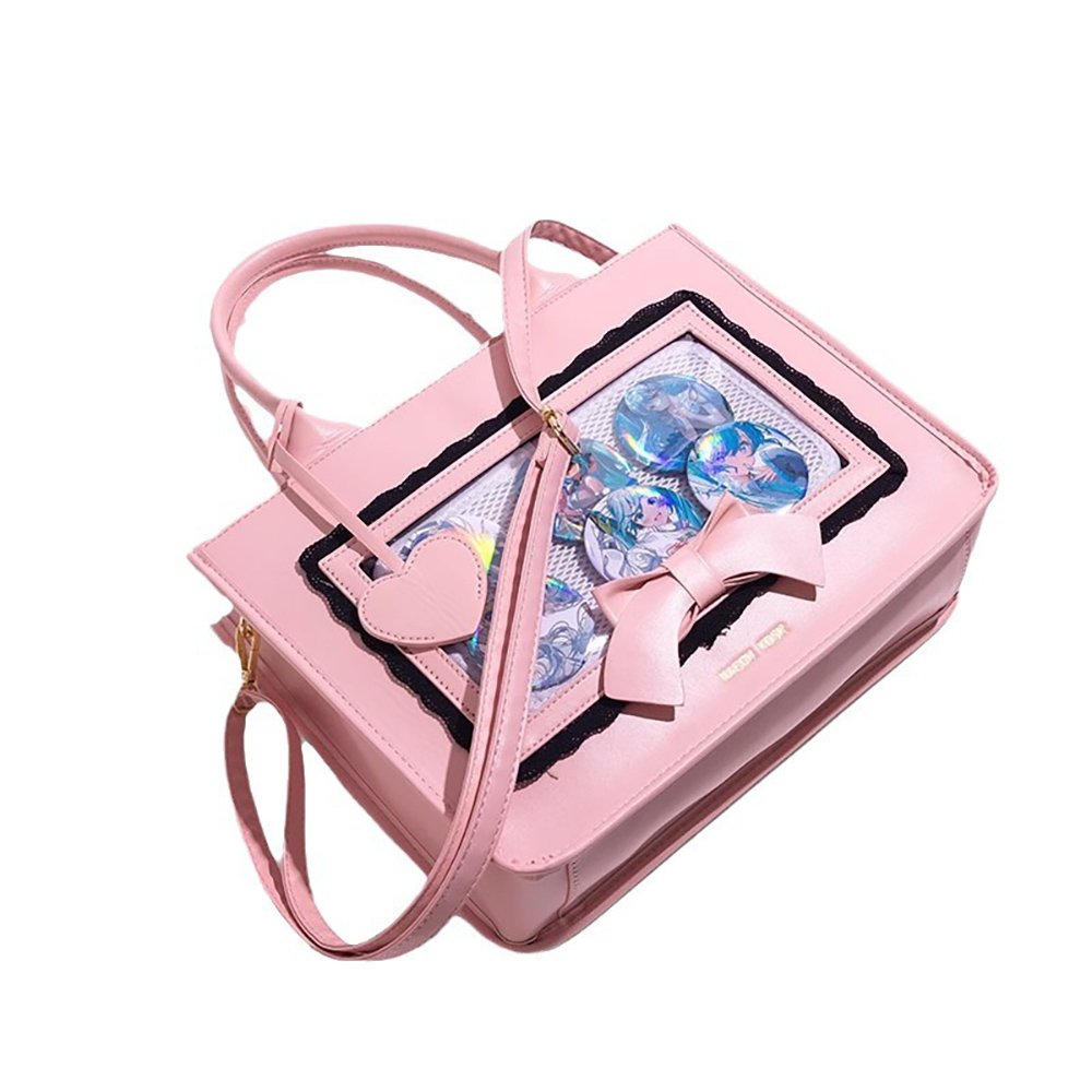 Pink Ita Bag Bow Lace Window Tote