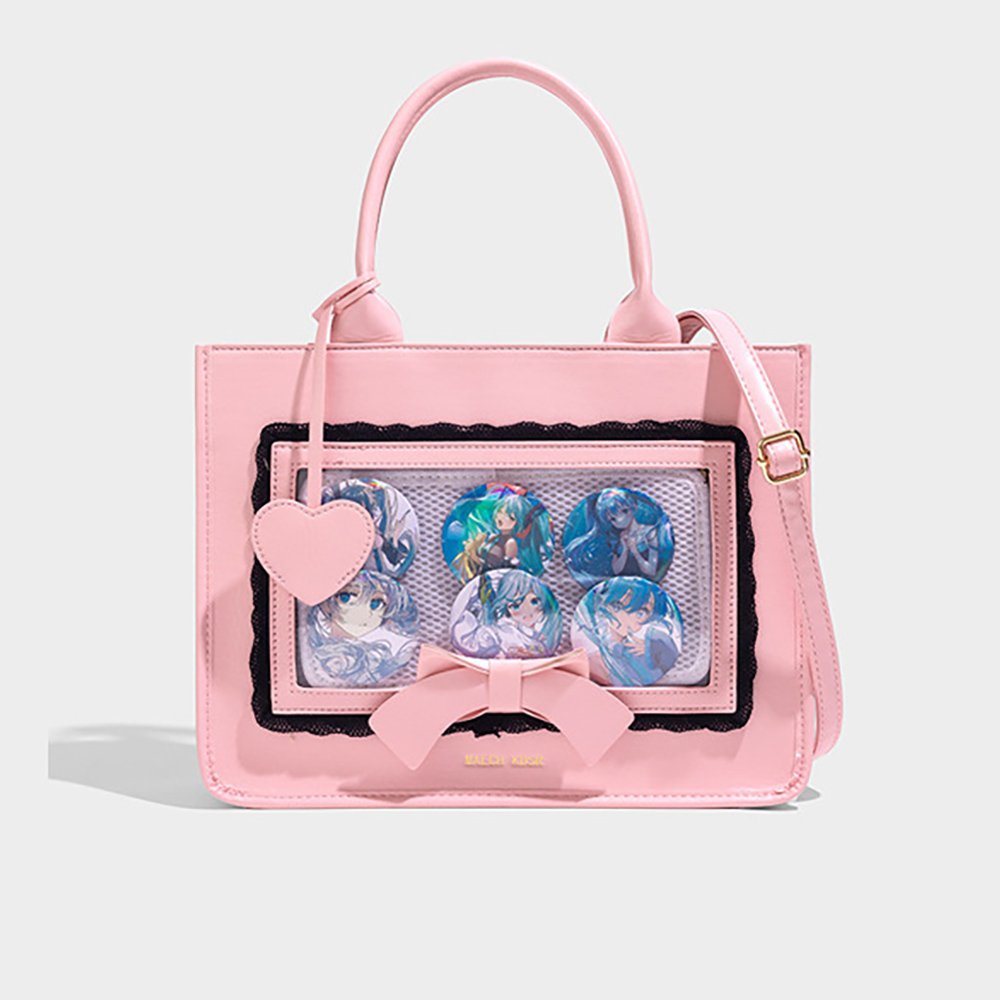 Pink Ita Bag Bow Lace Window Tote