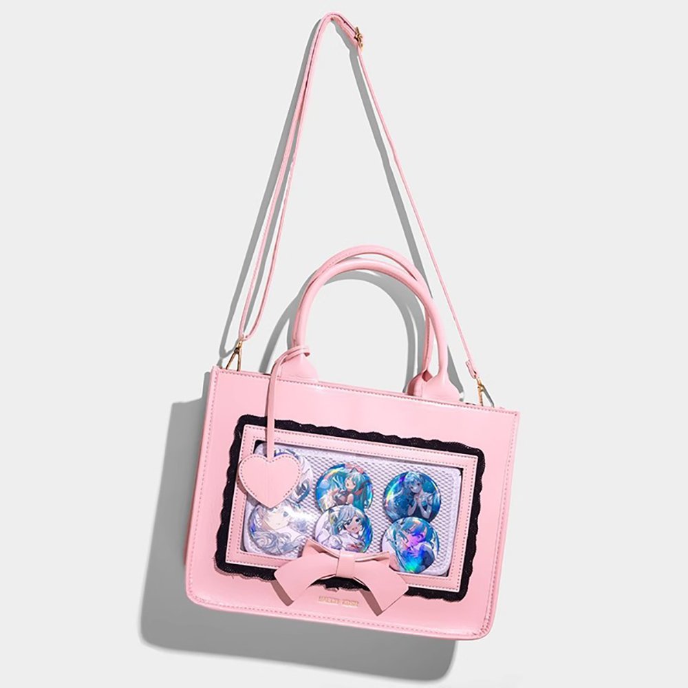 Pink Ita Bag Bow Lace Window Tote