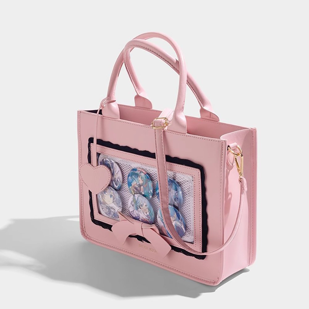 Pink Ita Bag Bow Lace Window Tote