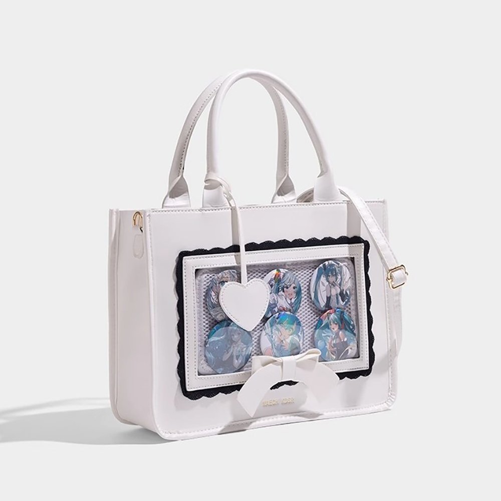 Pink Ita Bag Bow Lace Window Tote