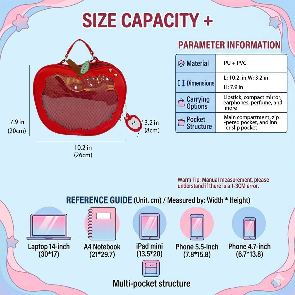 Apple Ita Bag Cute Red Crossbody Bag