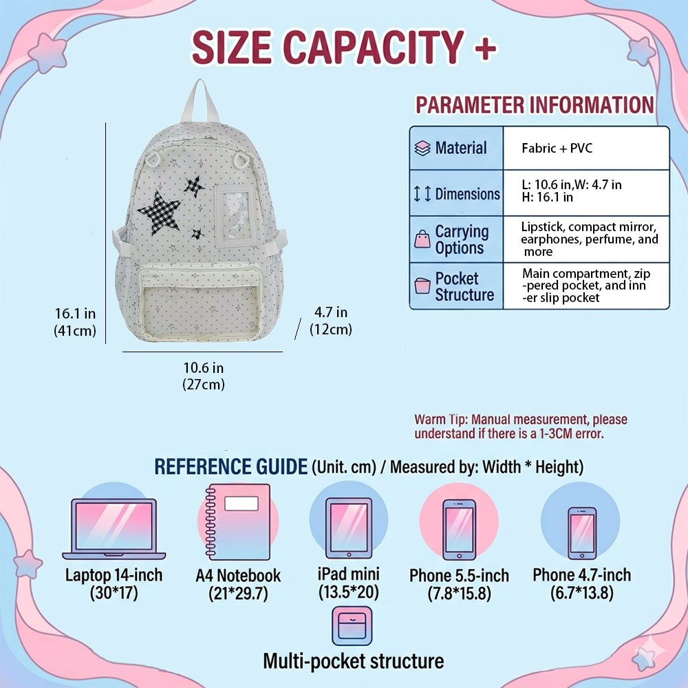 Black Ita Bag Lightweight Star Dual Window