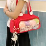 Blue Ita Bag Clear Window Boston Bag