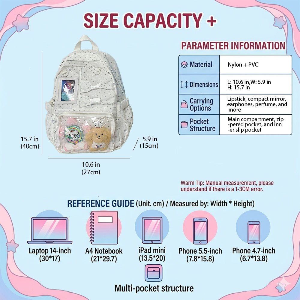 Blue Ita Bag Large Lightweight Dual Window