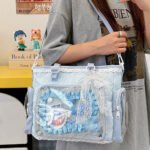 Blue Ita Bag Large Window Lace Polka Dot Tote