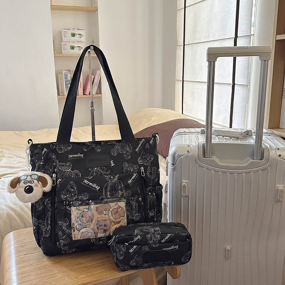 Ita Bag Crossbody Bear Print Pin Display Tote