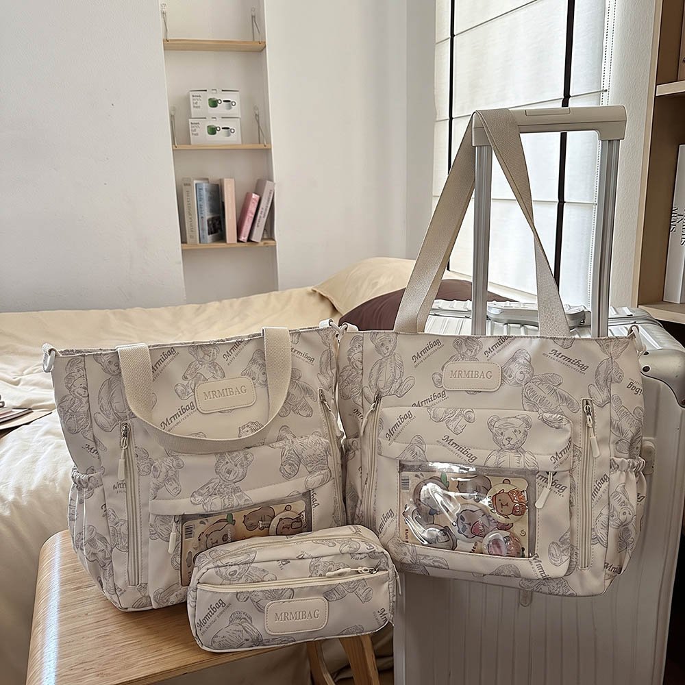 Ita Bag Crossbody Bear Print Pin Display Tote