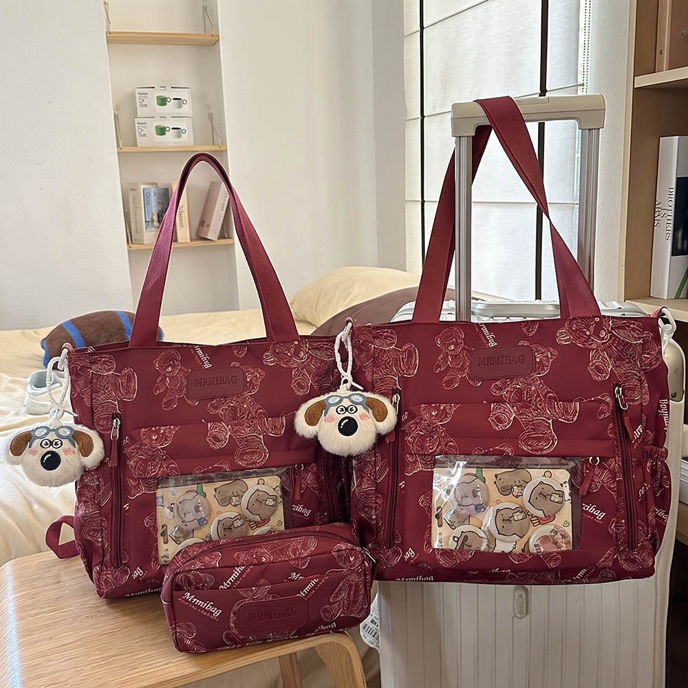 Ita Bag Crossbody Bear Print Pin Display Tote