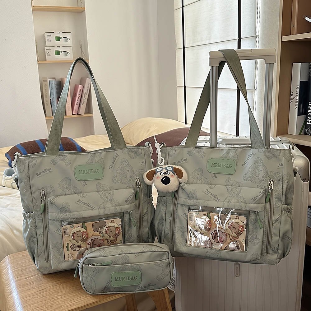Ita Bag Crossbody Bear Print Pin Display Tote