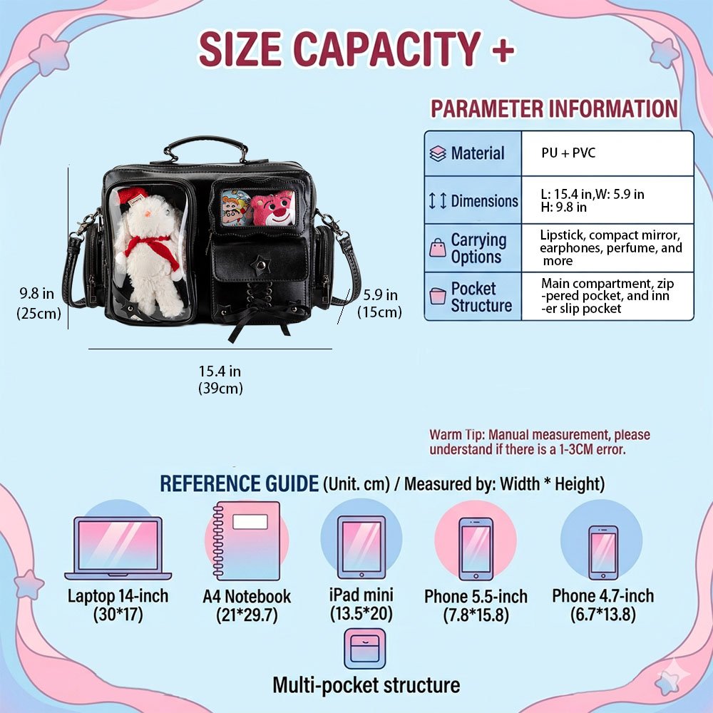 Ita Bag Crossbody Multi Window Gothic