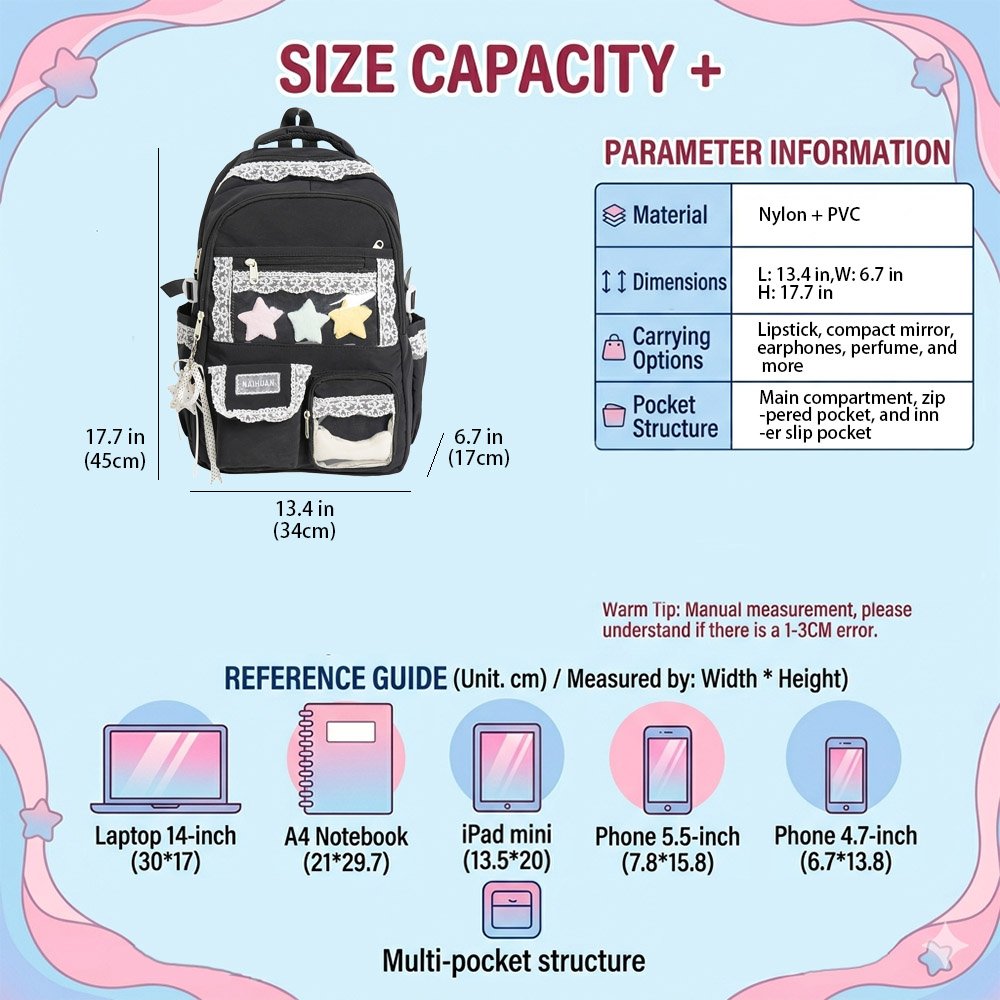 Lace Ita Bag Backpack Comfy Padded Straps