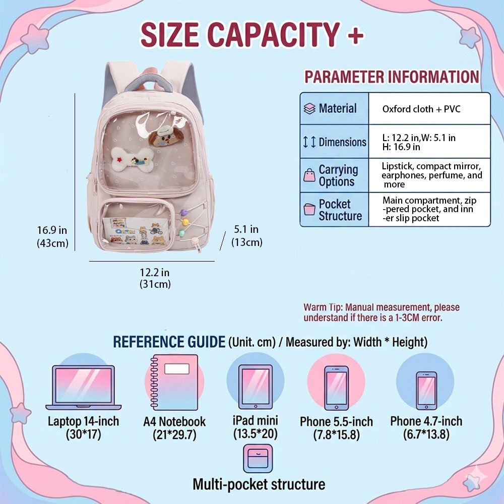 Pink Ita Bag Plaid Dual Window Large