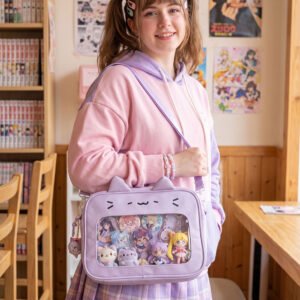 Purple Ita Bag Cute Cat Ears Crossbody
