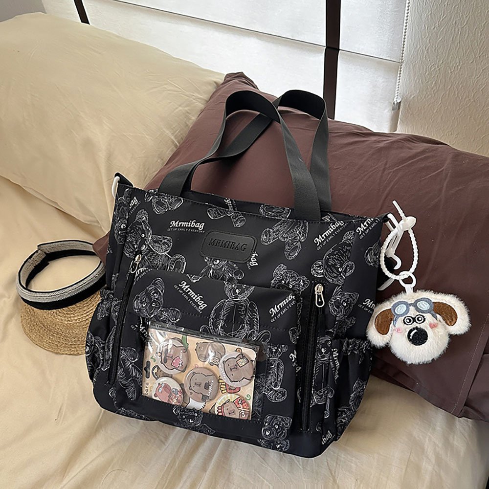 Ita Bag Crossbody Bear Print Pin Display Tote