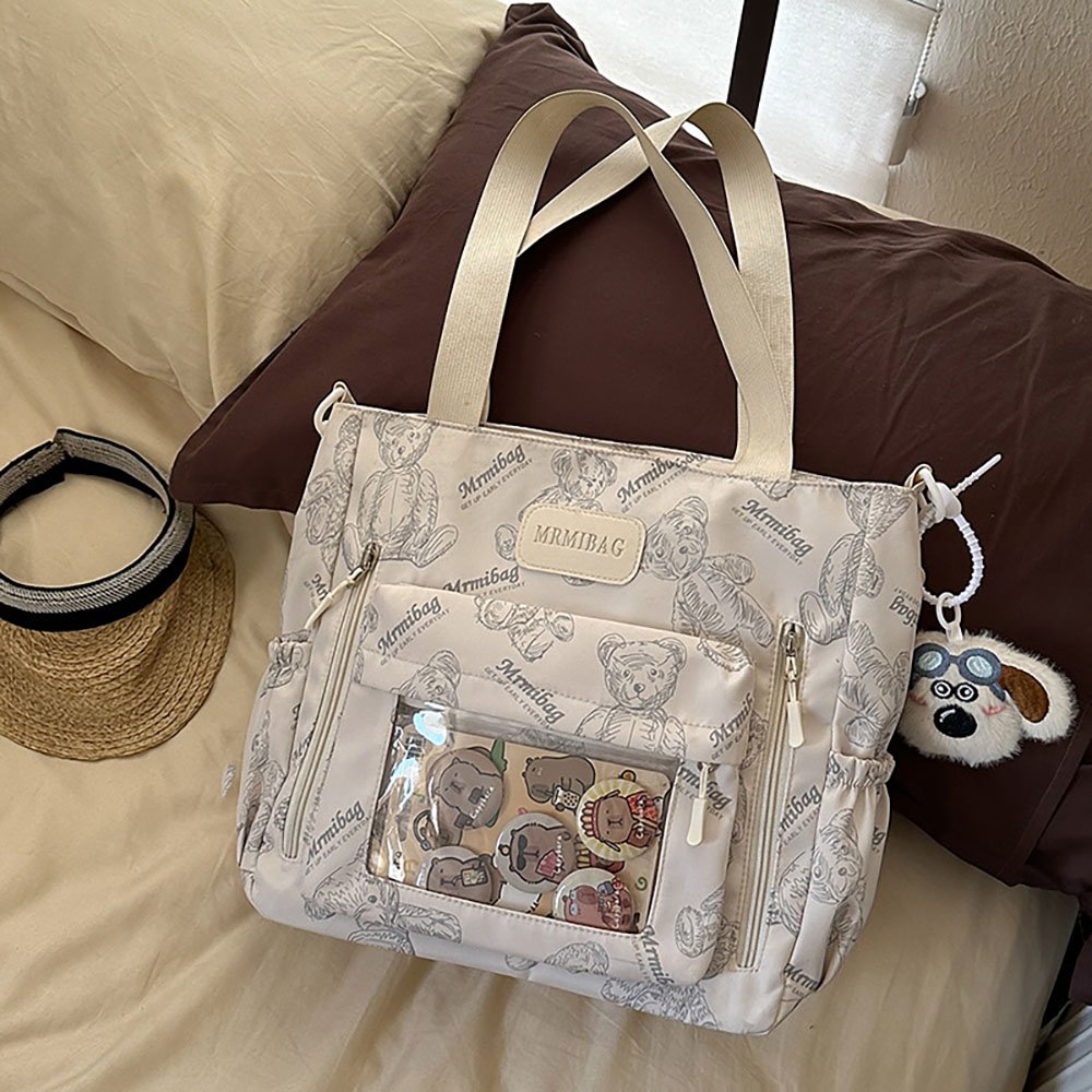 Ita Bag Crossbody Bear Print Pin Display Tote