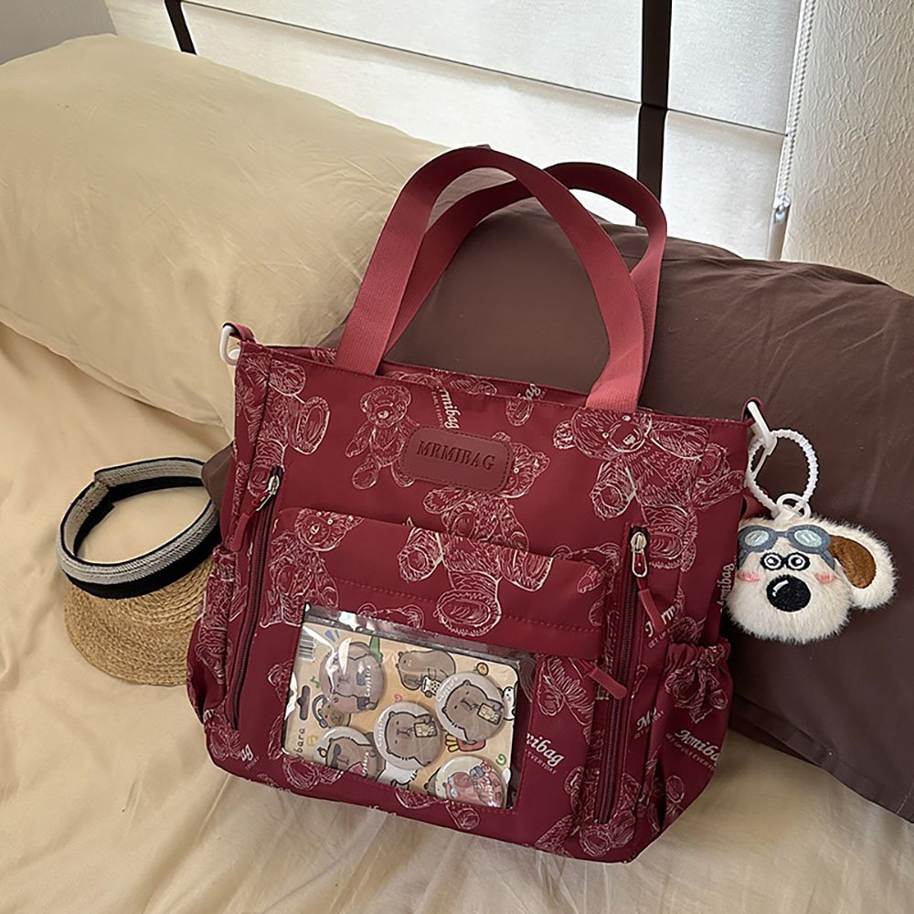 Ita Bag Crossbody Bear Print Pin Display Tote