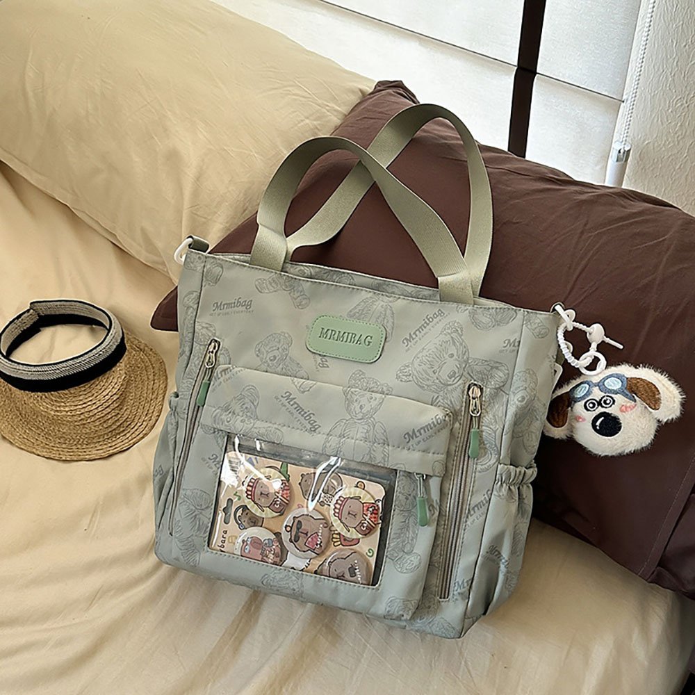Ita Bag Crossbody Bear Print Pin Display Tote