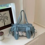 Blue Ita Bag Bunny Ear Boston Shoulder Bag