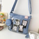 Blue Ita Bag Denim Clear Window Crossbody