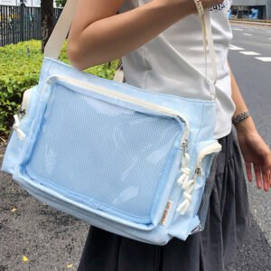 Blue Ita Bag Tote Multi Window Polka Dot